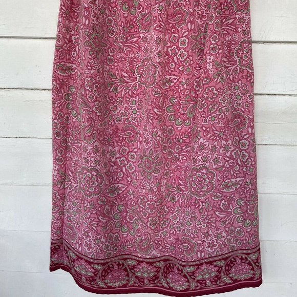 SAG HARBOR PAISLEY FLORAL LONG WRAP SKIRT 10P-EUC - Picture 9 of 10